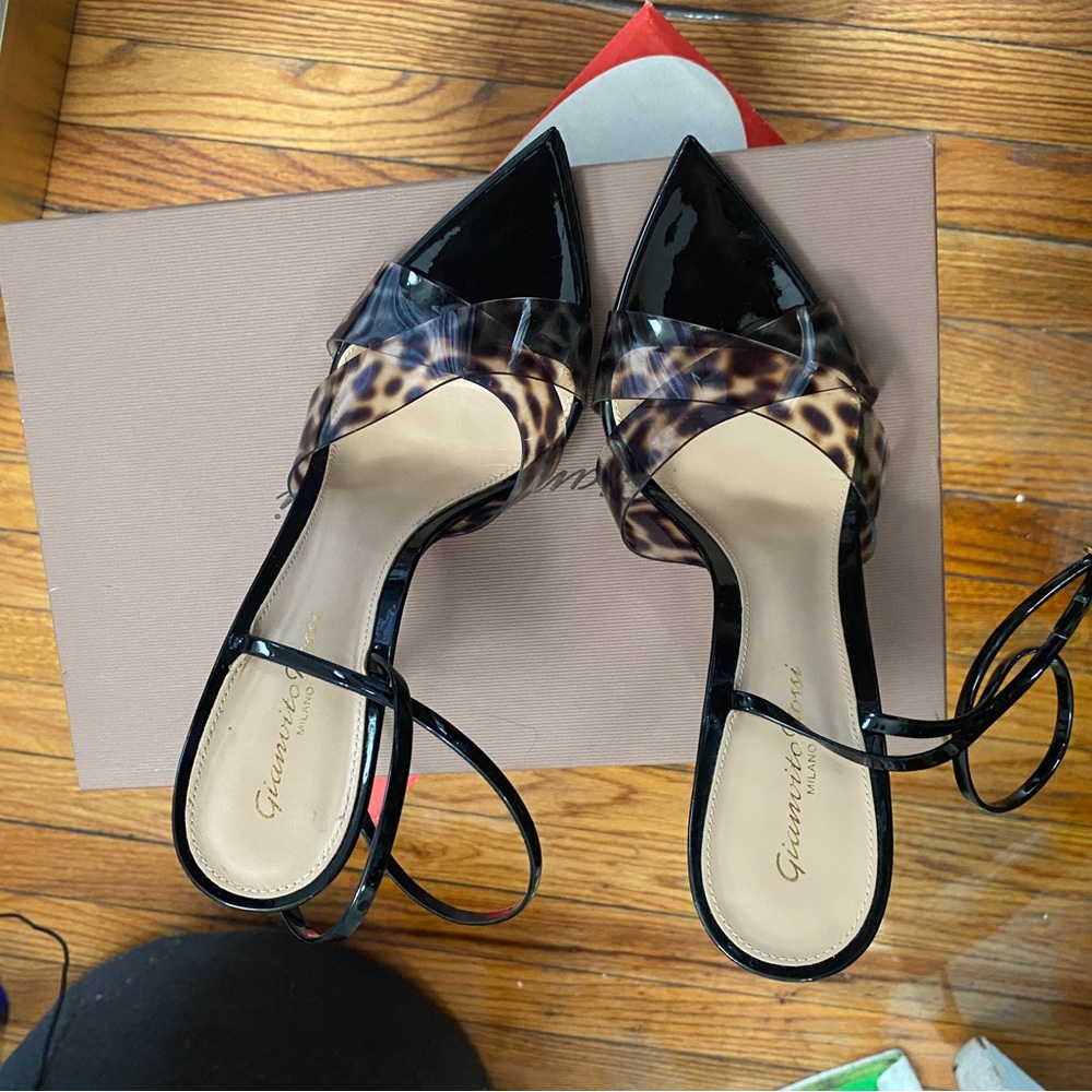 Gianvito Rossi Stark Leopard Heel in Leopard & Black
